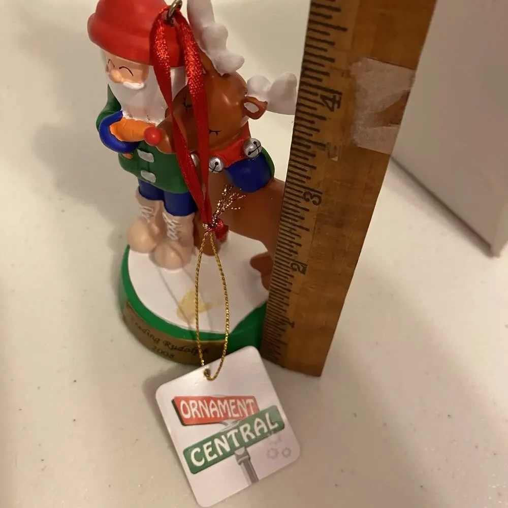 2008 Santa’s Life Collection By Ornament Central Feeding Rudolph Christmas Theme